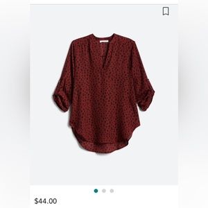 NWT-Lush brand - split neck blouse red with black leopard print 2X